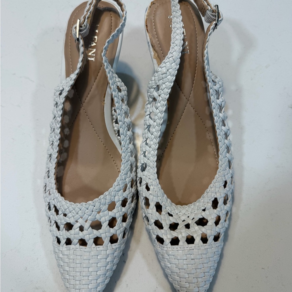 Alfani White Braided Slingback Sandals